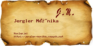 Jergler Mónika névjegykártya
